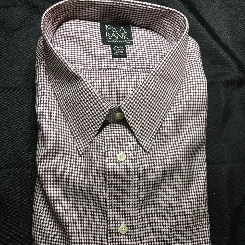 Burgundy Checkered Dress Shirt